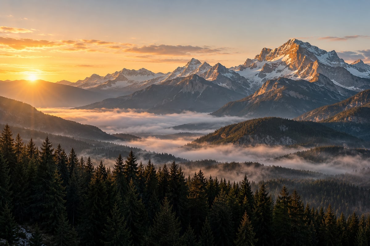 Mountains at sunrise