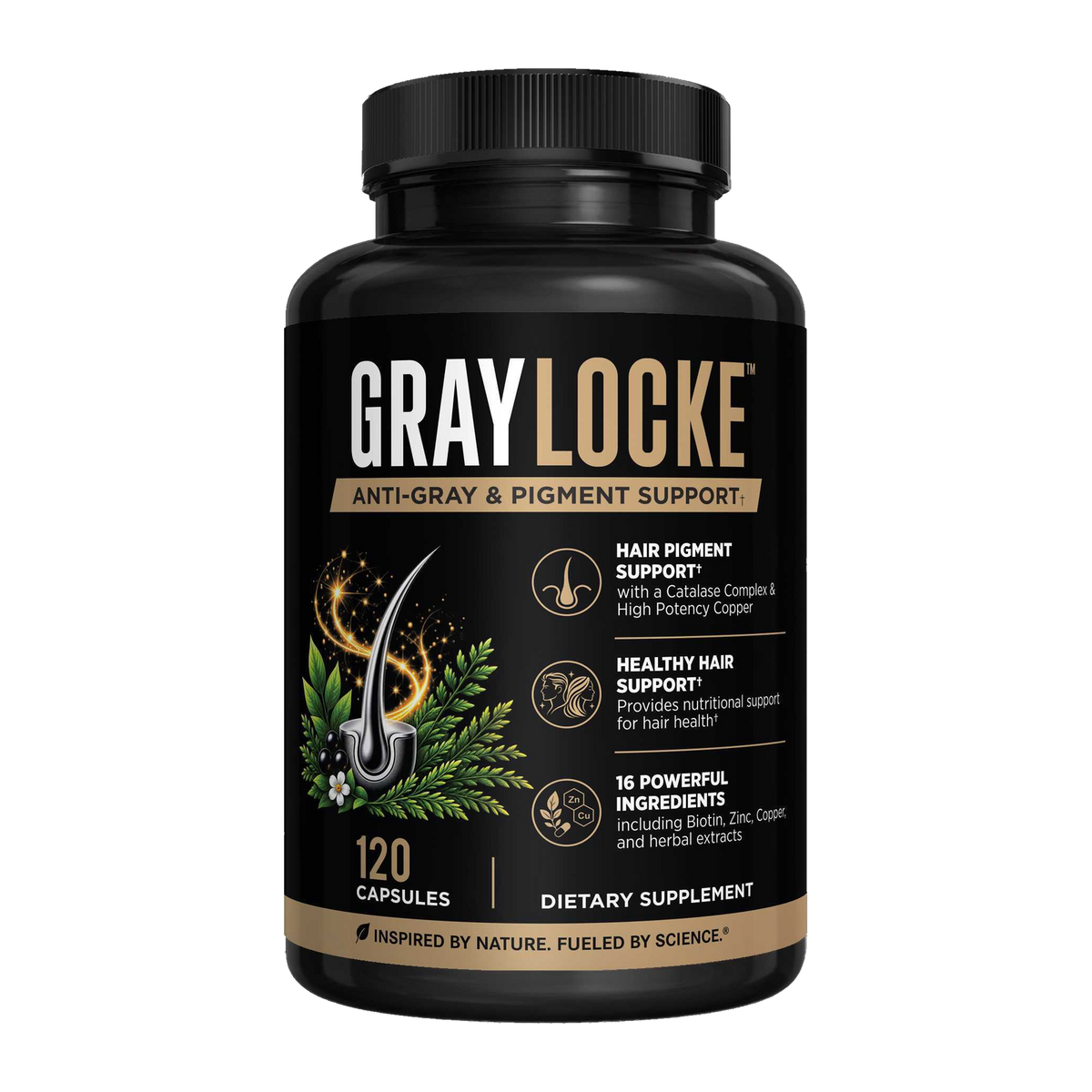 GrayLocke Anti-Gray & Pigment Support, 120 capsule bottle