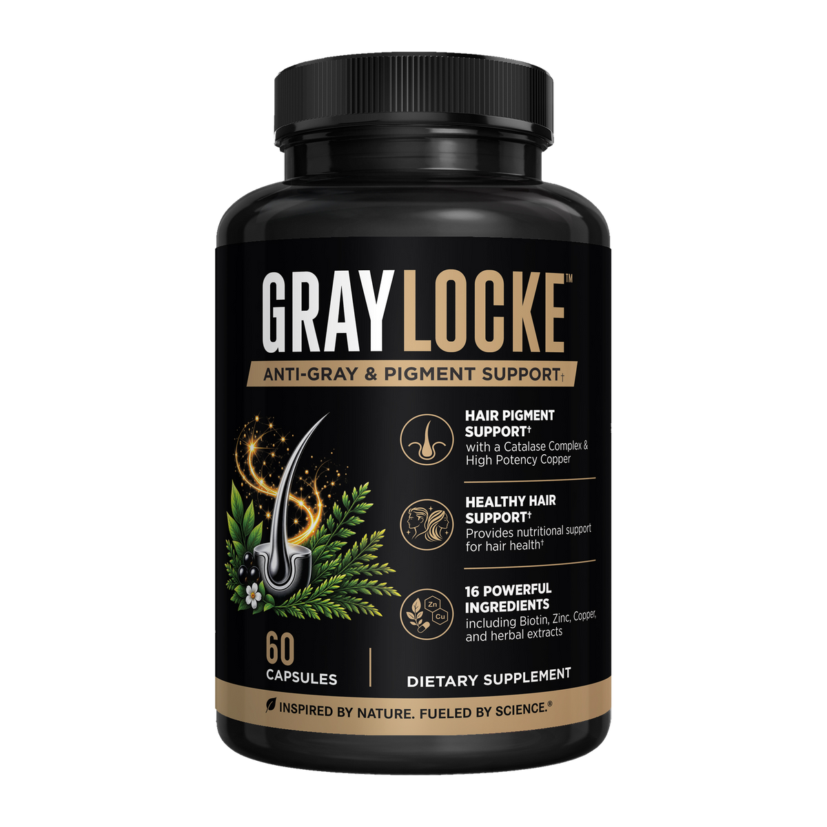 GrayLocke Anti-Gray & Pigment Support, 60 capsule bottle