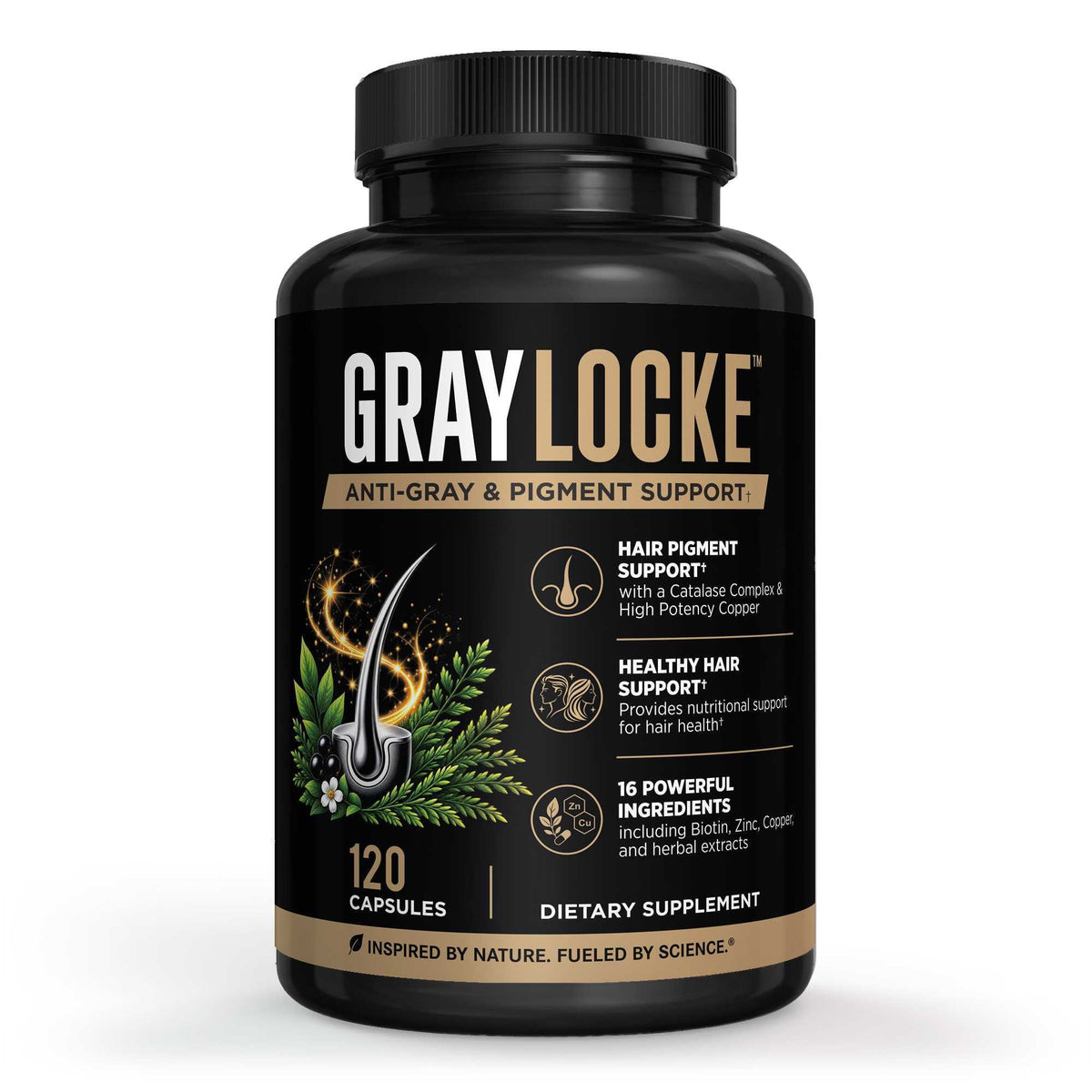 GrayLocke Anti-Gray & Pigment Support, 120 capsule bottle